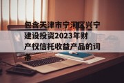 包含天津市宁河区兴宁建设投资2023年财产权信托收益产品的词条