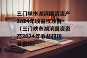 三门峡市湖滨国资资产2024年收益权项目（三门峡市湖滨国资资产2024年收益权项目招标）