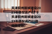 天津蓟州新城建设2023年债权资产02（天津蓟州新城建设2023年债权资产01政府债定融）