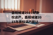 酉阳城建2023年债权资产，酉阳城建2023年债权资产转让