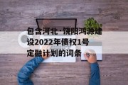 包含河北·饶阳鸿源建设2022年债权1号定融计划的词条