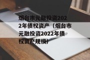 烟台市元融投资2022年债权资产（烟台市元融投资2022年债权资产规模）