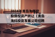 2024年青岛海科控股债权资产转让（青岛海科投资发展公司招聘）