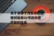 关于天津宁河投资控股债权拍卖02号政府债定融的信息