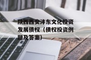 陕西西安沣东文化投资发展债权（债权投资例题及答案）