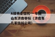 A级央企信托-一年期山东济南非标（济南有几家信托公司）