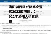 洛阳涧西区兴隆寨安置房2022政府债，2022年洛阳大拆迁地段