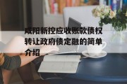 咸阳新控应收账款债权转让政府债定融的简单介绍