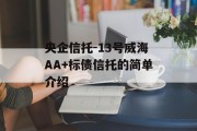 央企信托-13号威海AA+标债信托的简单介绍