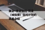 国企+央企信托-菏泽（城投债）信托计划的简单介绍