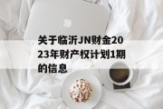 关于临沂JN财金2023年财产权计划1期的信息