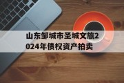 山东邹城市圣城文旅2024年债权资产拍卖