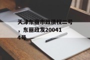 天津东丽市政债权二号，东丽政发200414号