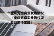 重庆万盛实业发展债权（重庆万盛实业债权项目政府债定融）