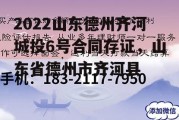 2022山东德州齐河城投6号合同存证，山东省德州市齐河县