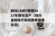 四川CAWY管理2023年债权资产（四川省财政厅政府债券管理办法）