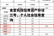 金堂农投信用资产存证三号，个人社会信用查询