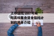 上市信托-207号咸阳高科集合资金信托计划的简单介绍