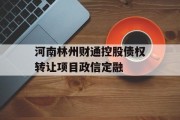 河南林州财通控股债权转让项目政信定融