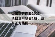 山东正方控股2022债权资产项目1期，山东正方集团