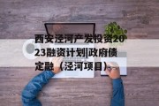 西安泾河产发投资2023融资计划|政府债定融（泾河项目）