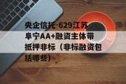 央企信托-629江苏阜宁AA+融资主体带抵押非标（非标融资包括哪些）