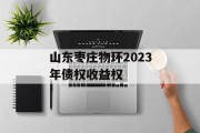 山东枣庄物环2023年债权收益权