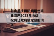 包含重庆酉阳县酉州实业资产2023年收益权转让政府债定融的词条