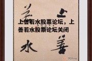 上善若水股票论坛，上善若水股票论坛关闭