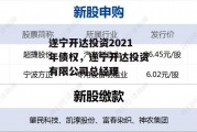 遂宁开达投资2021年债权，遂宁开达投资有限公司总经理