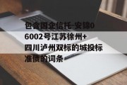 包含国企信托-安锦06002号江苏徐州+四川泸州双标的城投标准债的词条