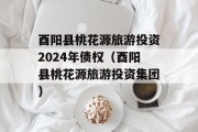 酉阳县桃花源旅游投资2024年债权（酉阳县桃花源旅游投资集团）