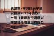 天津市·宁河区兴宁建设投资2023年债权一号（天津市宁河区兴宁建设投资集团有限公司）