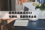 昆明高新国资2022年债权，高新技术企业