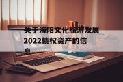 关于海阳文化旅游发展2022债权资产的信息