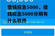 借钱应急5000，借钱应急5000分期有什么软件