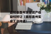 酉阳县酉州实业资产收益权转让（酉阳酉州实业工资待遇）