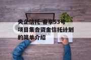 央企信托-睿享53号项目集合资金信托计划的简单介绍