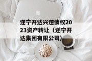 遂宁开达兴遂债权2023资产转让（遂宁开达集团有限公司）