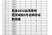 包含2022山东德州齐河城投6号合同存证的词条