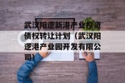 武汉阳逻新港产业投资债权转让计划（武汉阳逻港产业园开发有限公司）