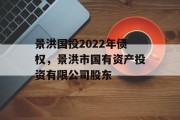 景洪国投2022年债权，景洪市国有资产投资有限公司股东