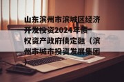 山东滨州市滨城区经济开发投资2024年债权资产政府债定融（滨州市城市投资发展集团）