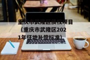 重庆市武隆区债权项目（重庆市武隆区2021年征地补偿标准）