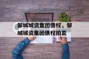 邹城城资集团债权，邹城城资集团债权拍卖