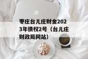 枣庄台儿庄财金2023年债权2号（台儿庄财政局网站）