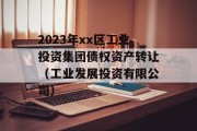 2023年xx区工业投资集团债权资产转让（工业发展投资有限公司）