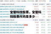 宝馨科技股票，宝馨科技股票代码是多少