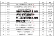 洛阳西苑国有资本投资2022年债权融资计划，洛阳市涧西区西苑城投公司