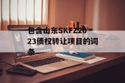 包含山东SKFZ2023债权转让项目的词条